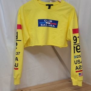 4EVR21 szS sailing crop sweatshirt neon yellow